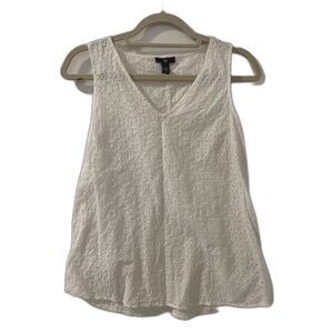 White Eyelet Summer Tank Top